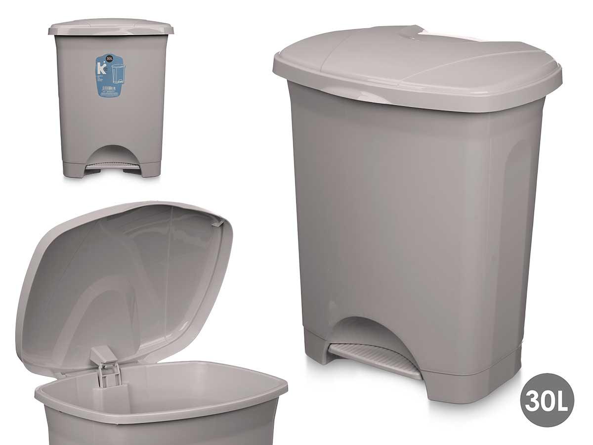 Arte Regal Papelera de Pedal de Plástico 30L Gris 39x47x32 cm (4 Unidades)