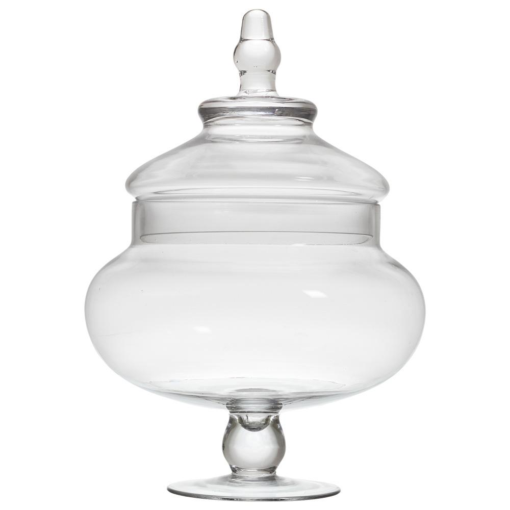 Home Deco Factory Bombonera de vidrio con pie para galletas y dulces, diámetro 20 cm, altura 30 cm