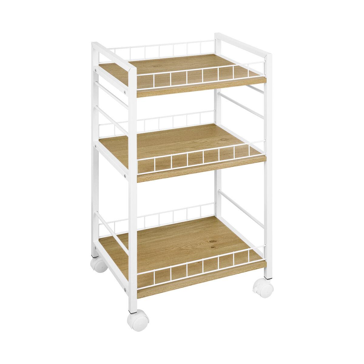 Carrito Verdulero Versa Blanco Metal Plástico Melamina 30 x 76 x 40 cm