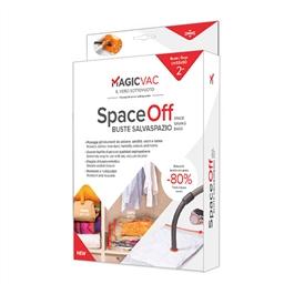 Magic Vac ACB0003 2 Bolsas Salva-Espacio 55x90 cm para Ropa - Ahorra 80% de Espacio, Protege de Humedad y Suciedad