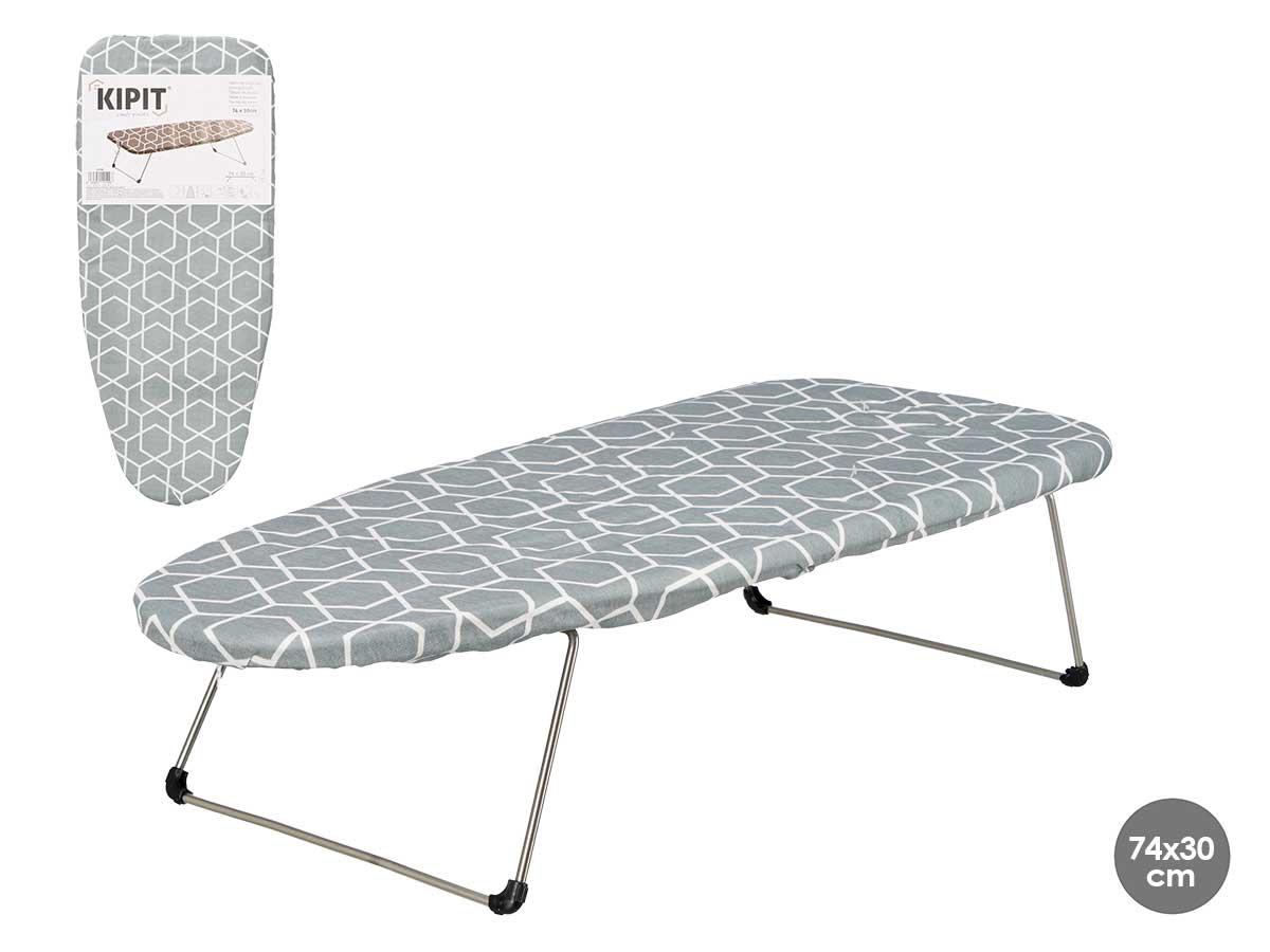 Kipit Tabla de Planchar Sobremesa Geométrica 30x74 cm, Gris y Blanco (6 Unidades)