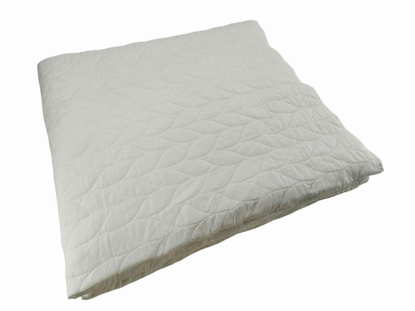 DKD Home Decor Set de 2 Colchas Cottage Blanco Roto de Poliester 260x240 cm Linen Collection