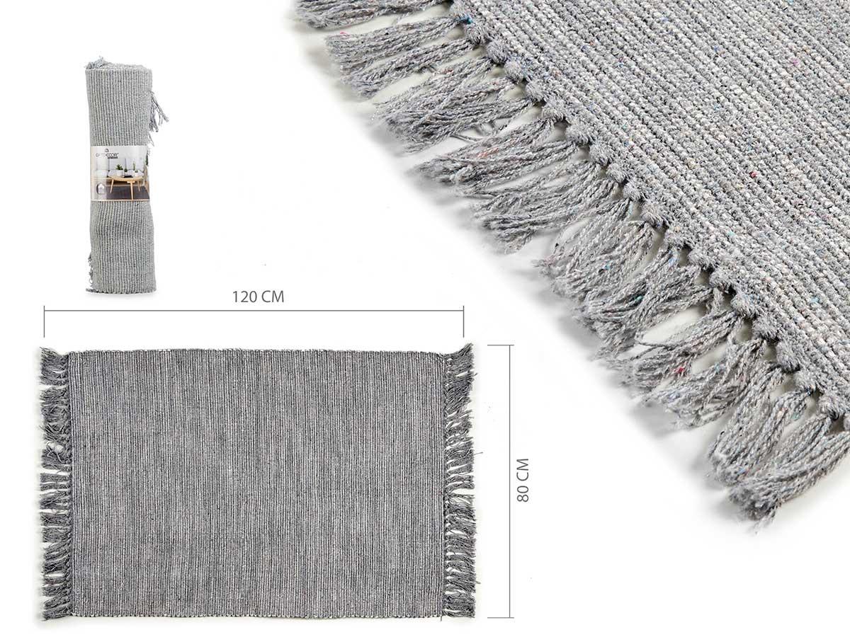 Giftdecor Alfombra de algodón gris 80x120 cm (12 Unidades)