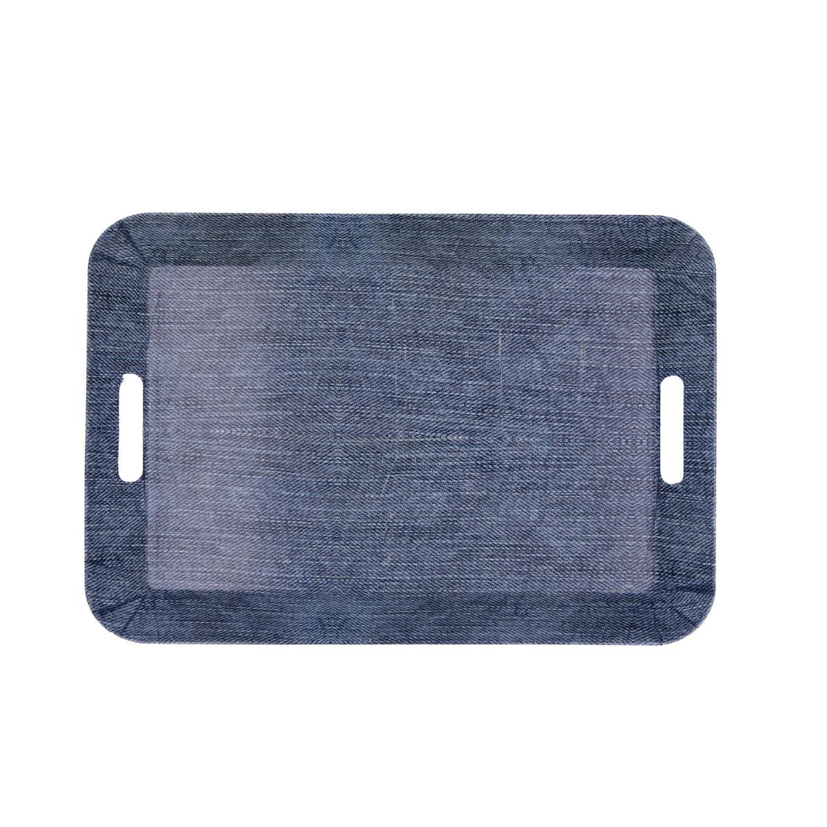 Quid Bandeja Rectangular Polipropileno Habitat Azul 41x32x4,5 cm - Pack 24 Unidades Apilable y Fácil de Limpiar