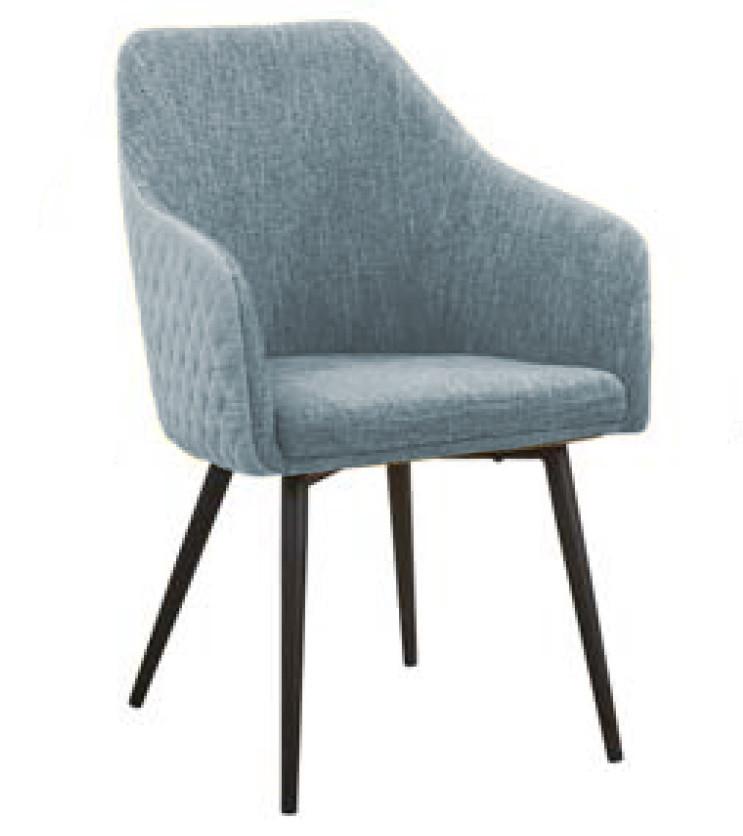 DKD Home Decor Silla Sixties - Pack 2 Unidades - Azul Celeste y Negro - Poliéster, Metal - 56x60x90 cm - Asiento 50 cm