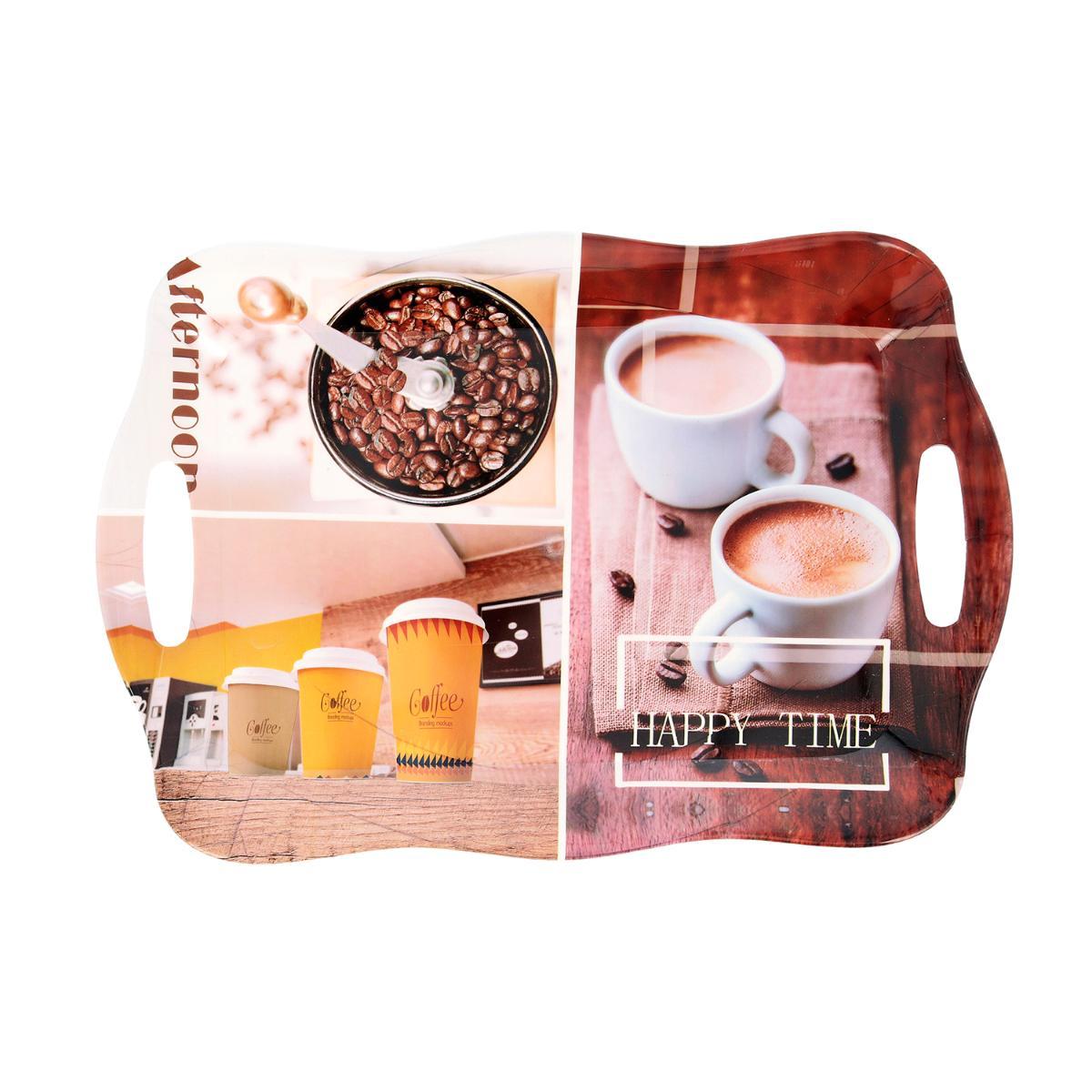 Quid Bandeja con Asas Polipropileno Habitat Multicolor 38x27x2,2 cm Apilable, 36 Unidades