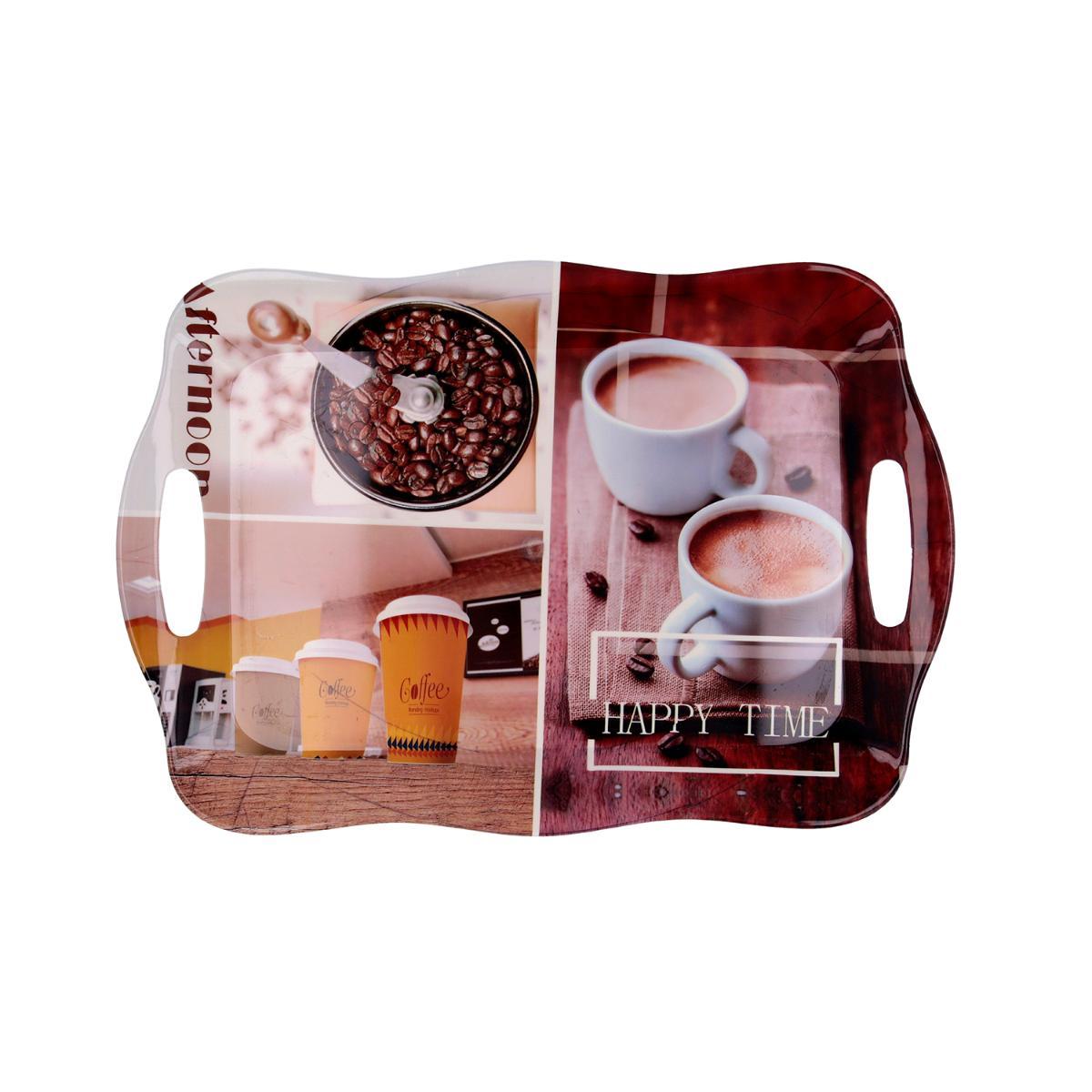 Quid Bandeja con Asas Polipropileno Habitat Multicolor 34x25x2 cm Apilable y Fácil de Limpiar (36 Unidades)