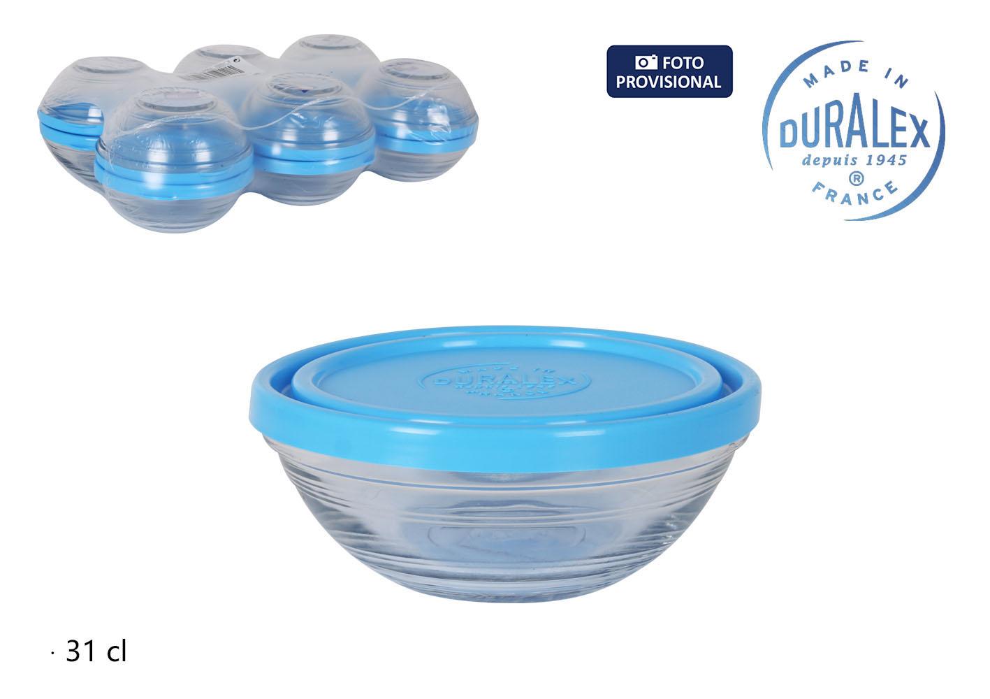 Duralex Fiambrera Red Ø12x5 cm Tapa Azul Freshbox (12 Unidades)