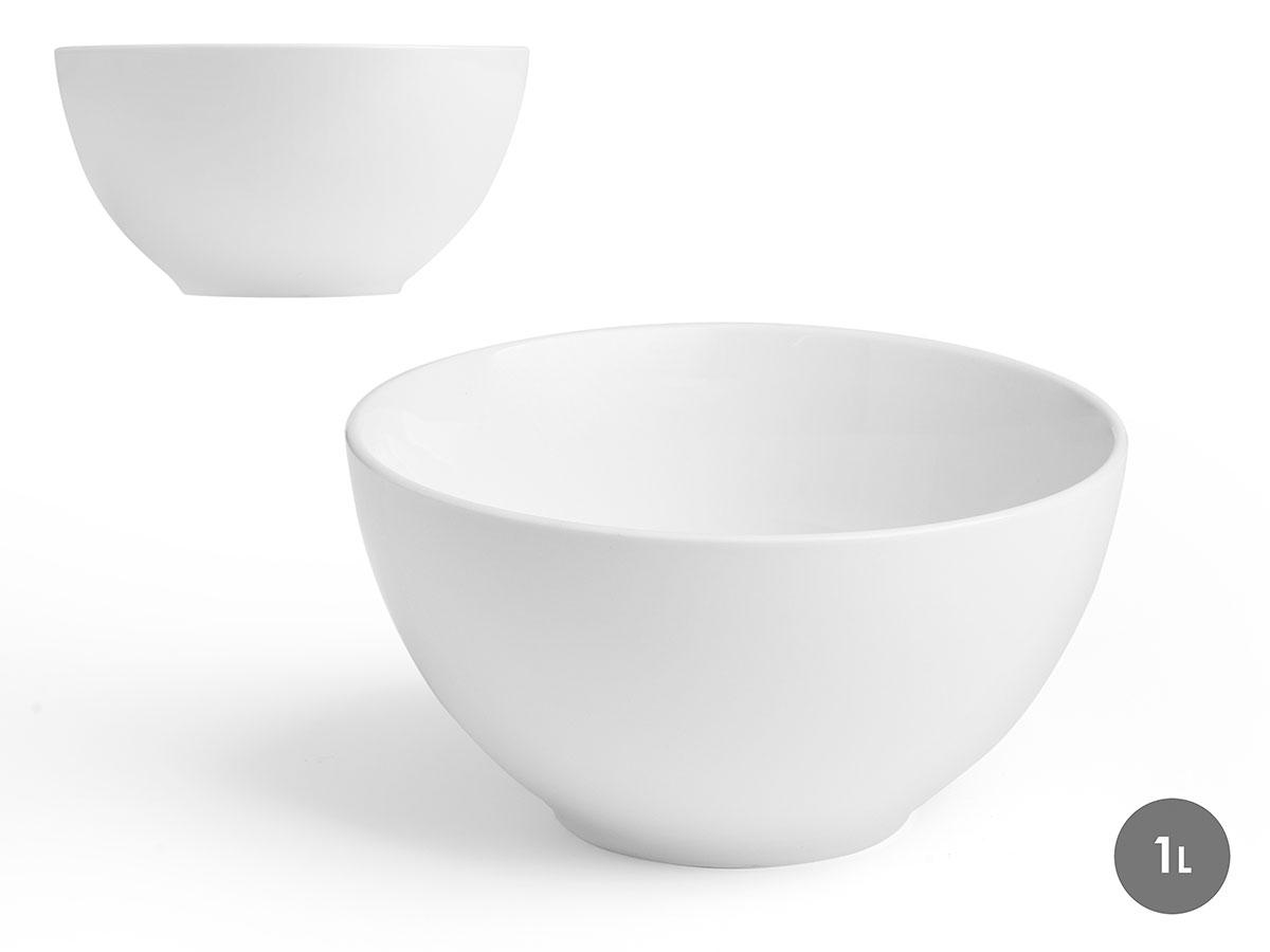 Vessia Bol de Porcelana Blanco 1 L - Ø16.5 x 8.6 cm (16 Unidades)