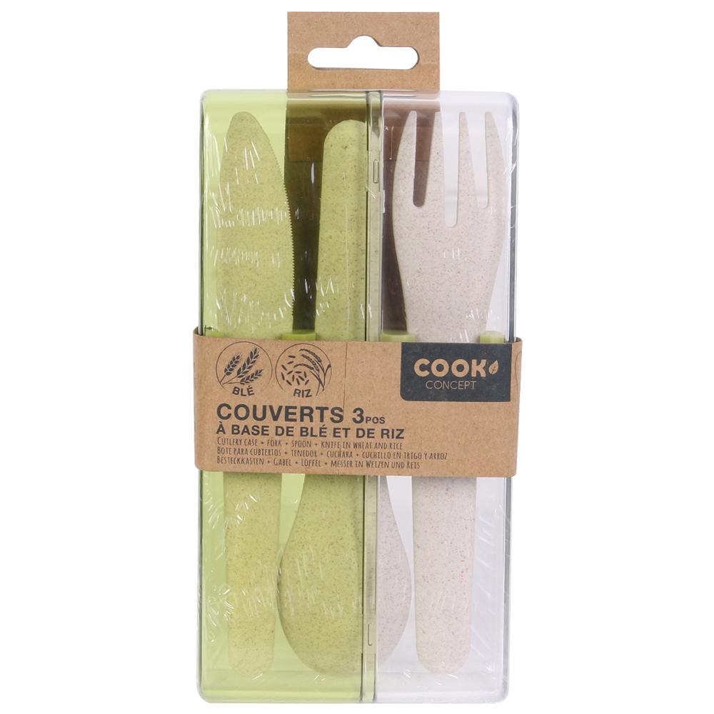 Cook Concept Juego De Cubiertos Para Llevar Ecológicos, Compuestos de Trigo y Arroz, Ideal para Pic-Nics