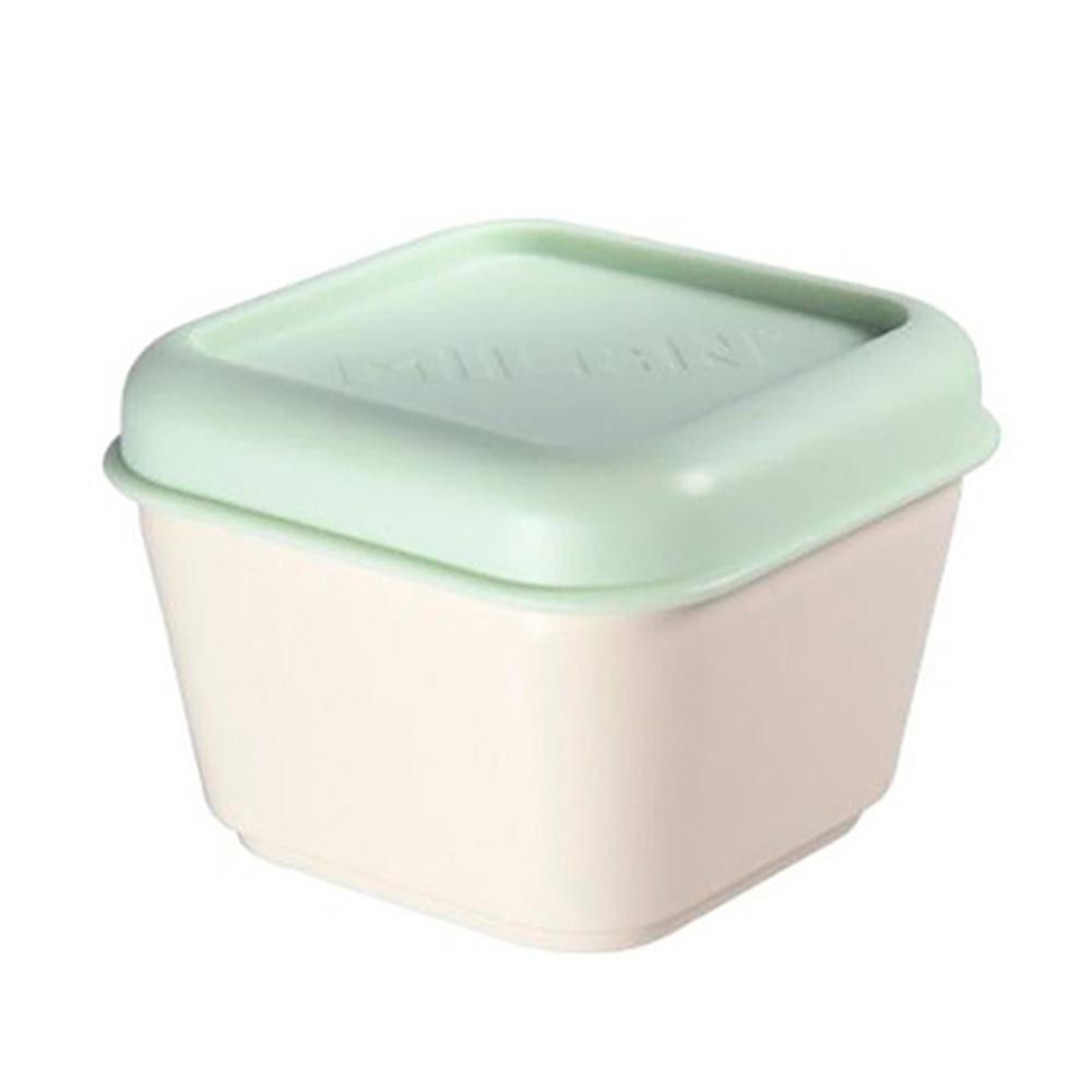 Milán Recipiente para alimentos cuadrado 0,33 l tapa verde, apto microondas, congelador y lavavajillas, BPA free