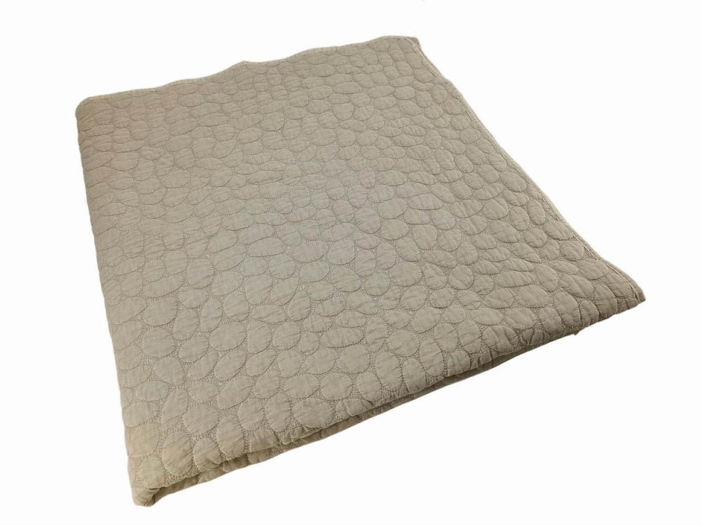 DKD Home Decor 1c24 Colcha Cottage Linen Collection, Poliéster Beige, 260 x 180 cm (2 Unidades)