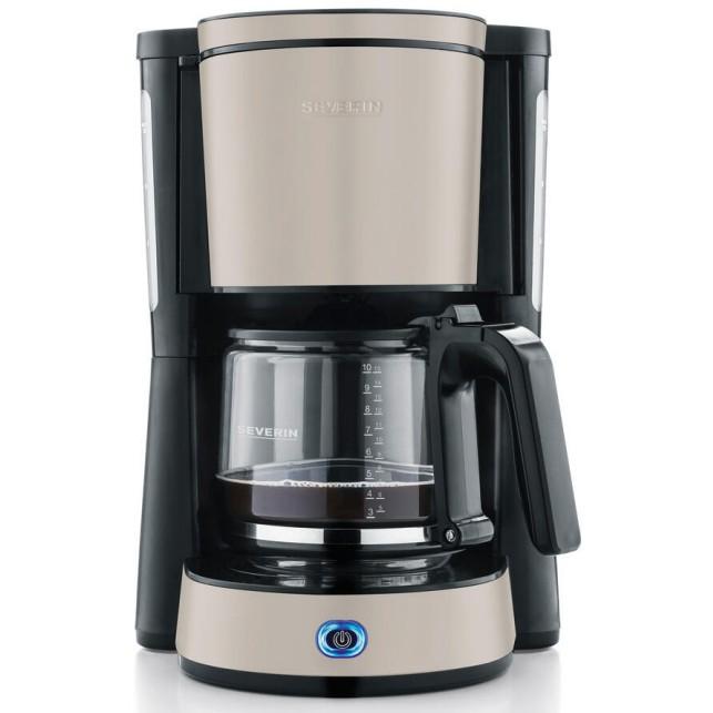 Severin KA 9575 Cafetera de filtro para café molido 1000W Negro/Plata con temporizador y apagado automático