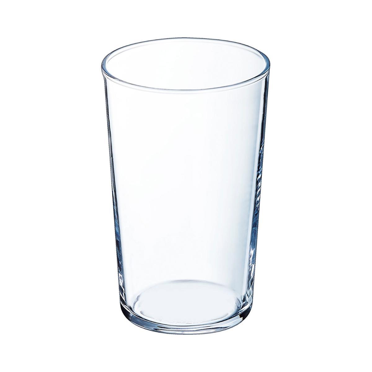 Arcoroc Vaso Alto Conique de Vidrio 64 cL Pack de 6, Transparente, Apto Lavavajillas y Microondas, Fabricado en Francia