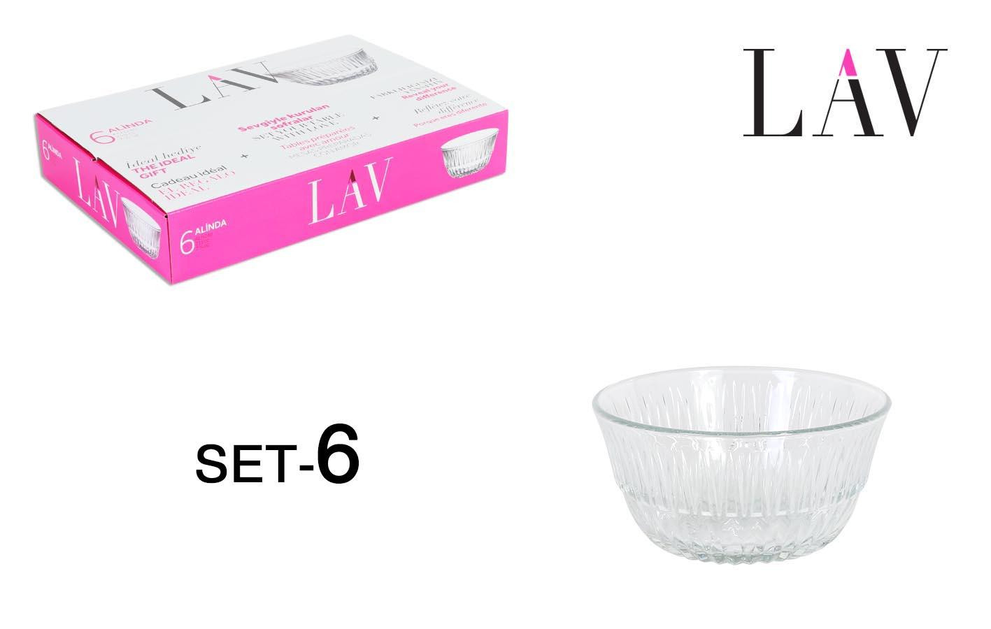 Lav Set 6 Bols Alinda 10 cm 215 cc (8 Cajas)