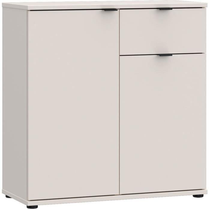 GANYMEDE GNMK222LU60 Pequeño mueble de almacenaje - aparador - 2 puertas, 1 cajón - Arena - 80,1 x 34,1 x 82,3 cm