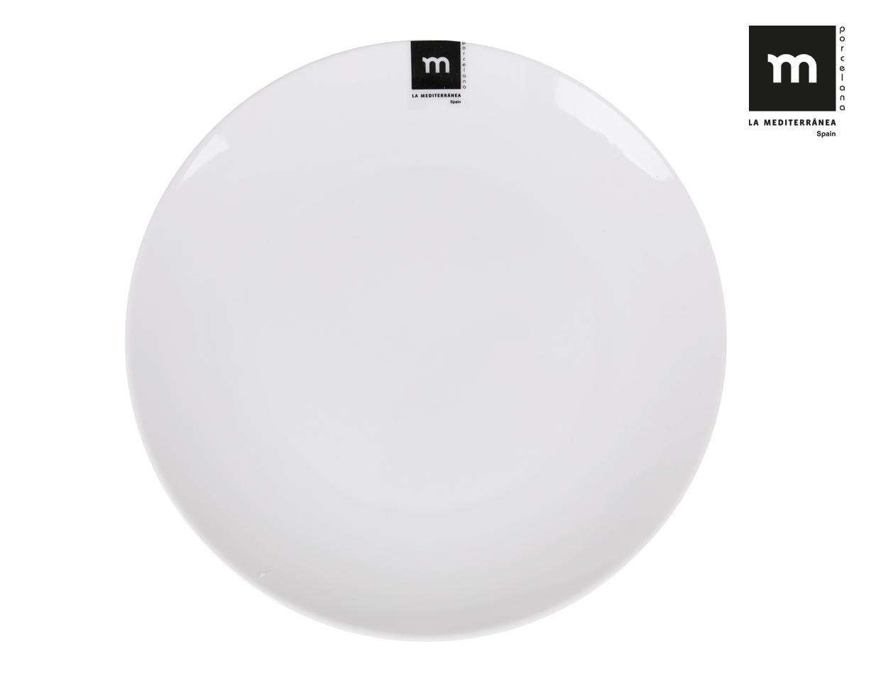 La Mediterranea Plato Llano Mobius 24 cm - Vajilla de Cerámica Duradera y Diseño Moderno, Ideal para Hostelería y Hogar (18 Unidades)