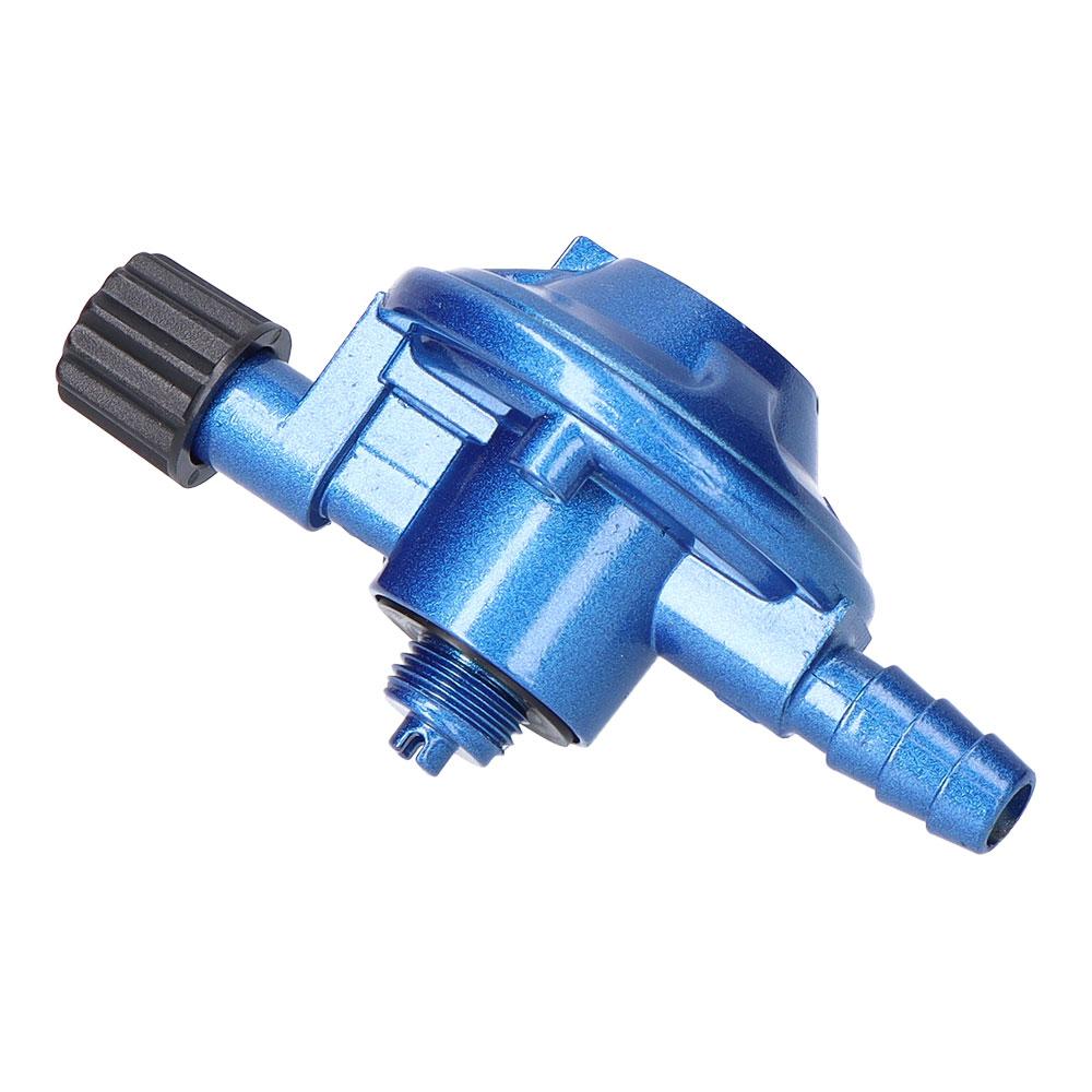 Igt Regulador de Gas No Giratorio para Camping Gas Botella Azul GLP Válvula Antifugas 30 mbar Caudal Máx 1500 g/h