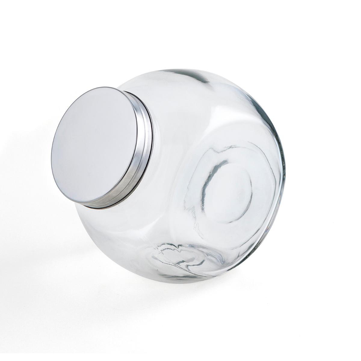 Quid Tarro de Vidrio Renova 2,1 L Transparente con Tapa Metálica de Cierre Rosca | Ideal para Almacenamiento Higiénico y Ecológico