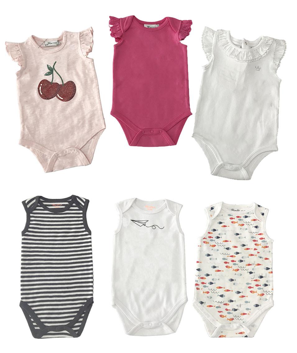 DKD Home Decor Body Bebé Ropa de Algodón 60% Poliéster 40% - Pack de 4 Unidades de Colores Surtidos para Niños y Niñas