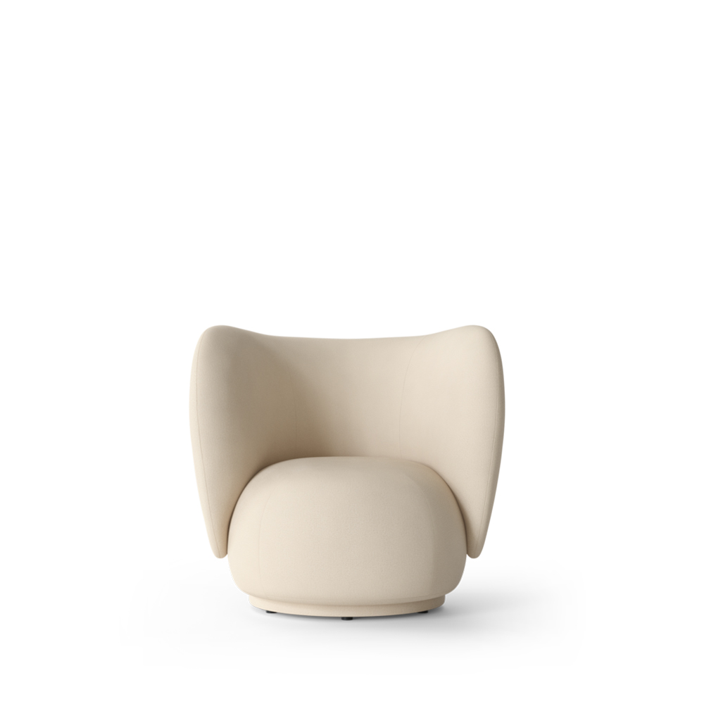 Sillón Rico lounge chair Offwhite, brushed