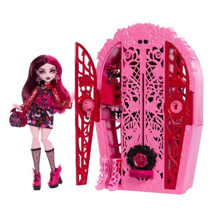 Mattel Muñeca Monster High Draculaura con Armario, Ropa y Accesorios +4 años