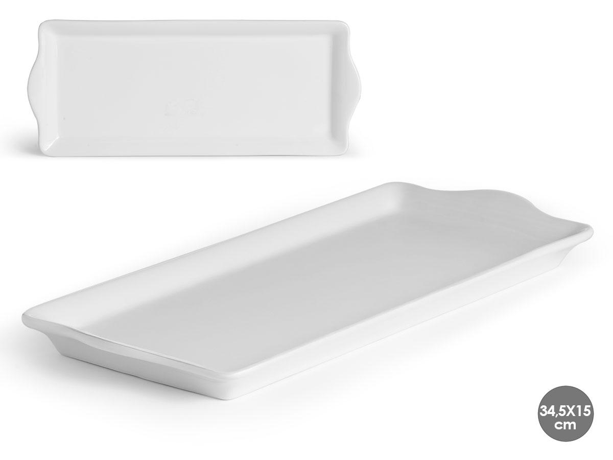 Vessia Bandeja Rectangular Porcelana Blanca Serie Dia 35 x 14.5 x 3 cm (20 Unidades)