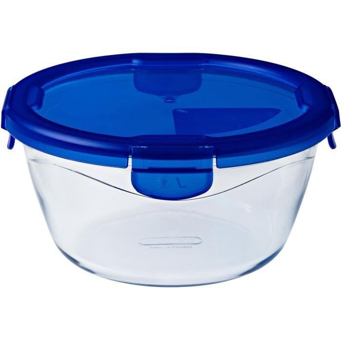 Pyrex Recipiente Redondo Cook&Go de Vidrio Borosilicato 1.6 L con Tapa Hermética. Apto Horno, Microondas, Congelador, Lavavajillas.