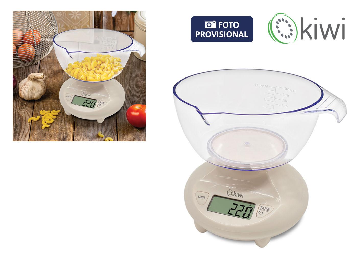Inde Báscula Cocina Digital 1 kg con Bol - Medidas: 12.5 x 8 x 14 cm (8 Unidades)