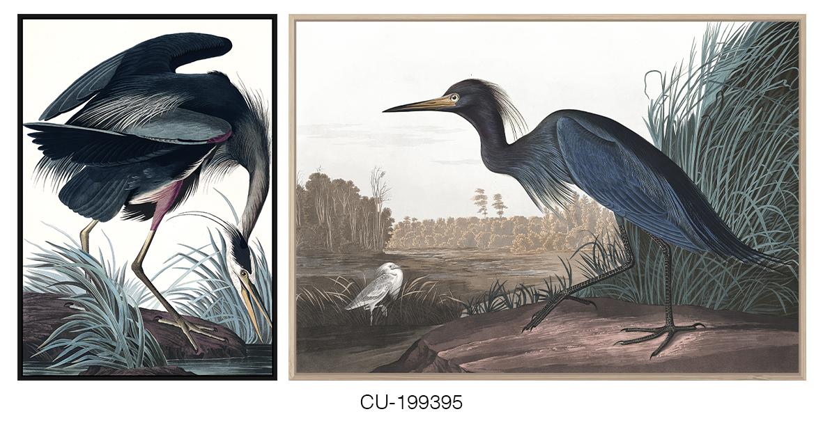 DKD Home Decor Cuadro Oriental Garza de Lienzo y Ps Multicolor 93x63 cm (2 Unidades)