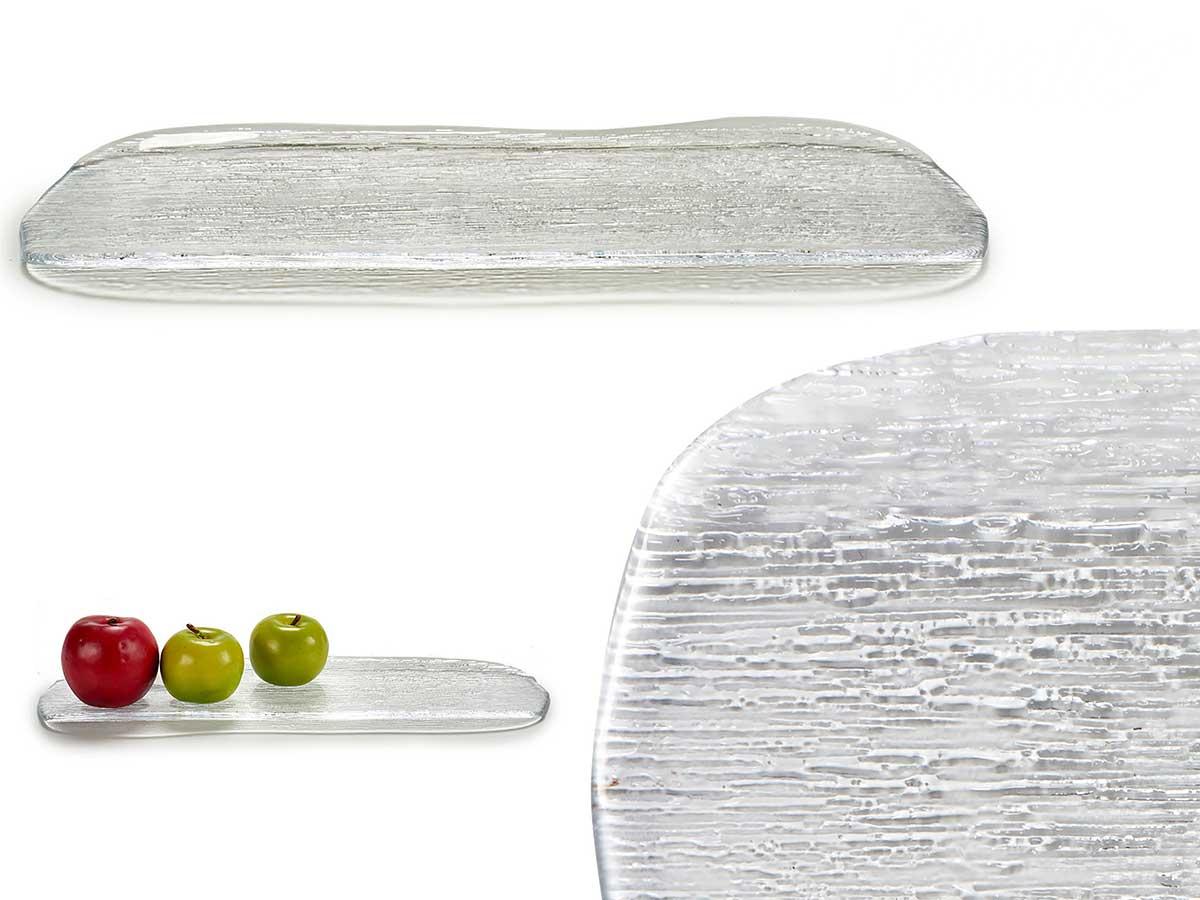 Vivalto Bandeja Rectangular de Vidrio 47x18x2 cm Transparente (4 Unidades)