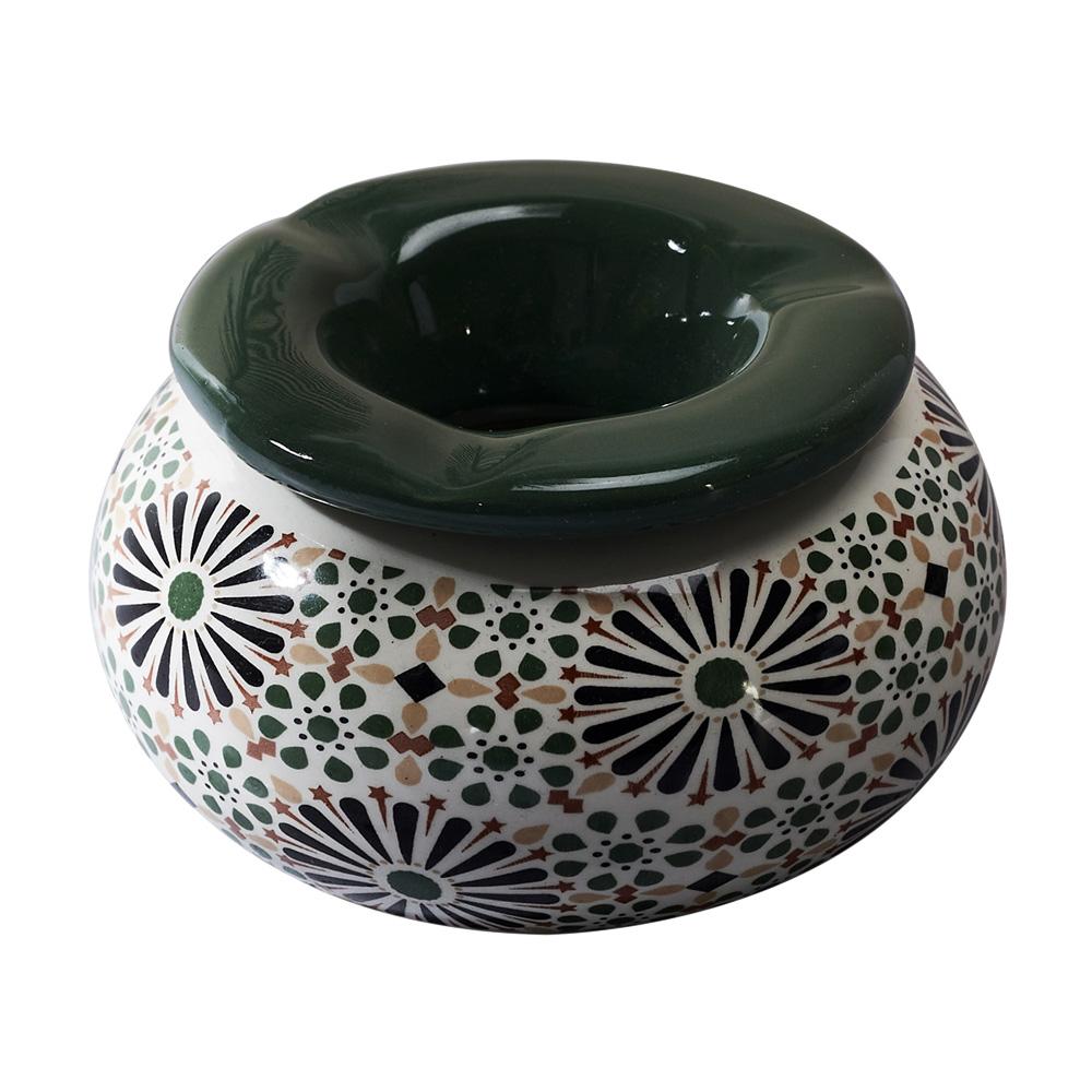 Home Deco Factory Cenicero Agua Marroquí Colección Mirage - Verde, Naranja, Negro
