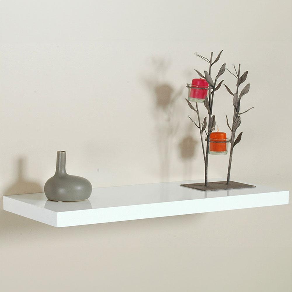 Fepre Estantería con fijación invisible 80x25 cm blanco madera/metal 045322 home decor