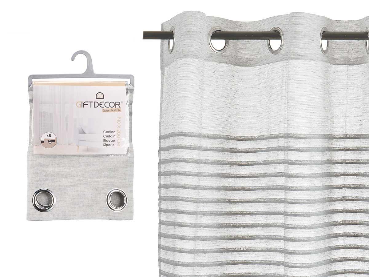 Giftdecor Cortina de Rayas Plegadas Gris Claro 34x5x26 cm (6 Unidades)