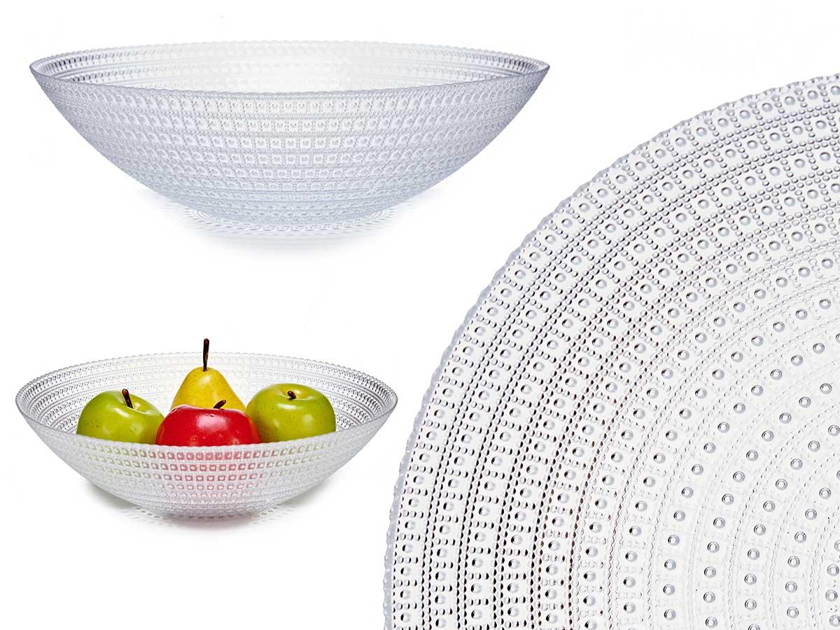 Vivalto Bowl Cristal Allure 31 cm - Cristal Transparente, Apto Lavavajillas, 30.5x30.5x8.2 cm (4 Unidades)
