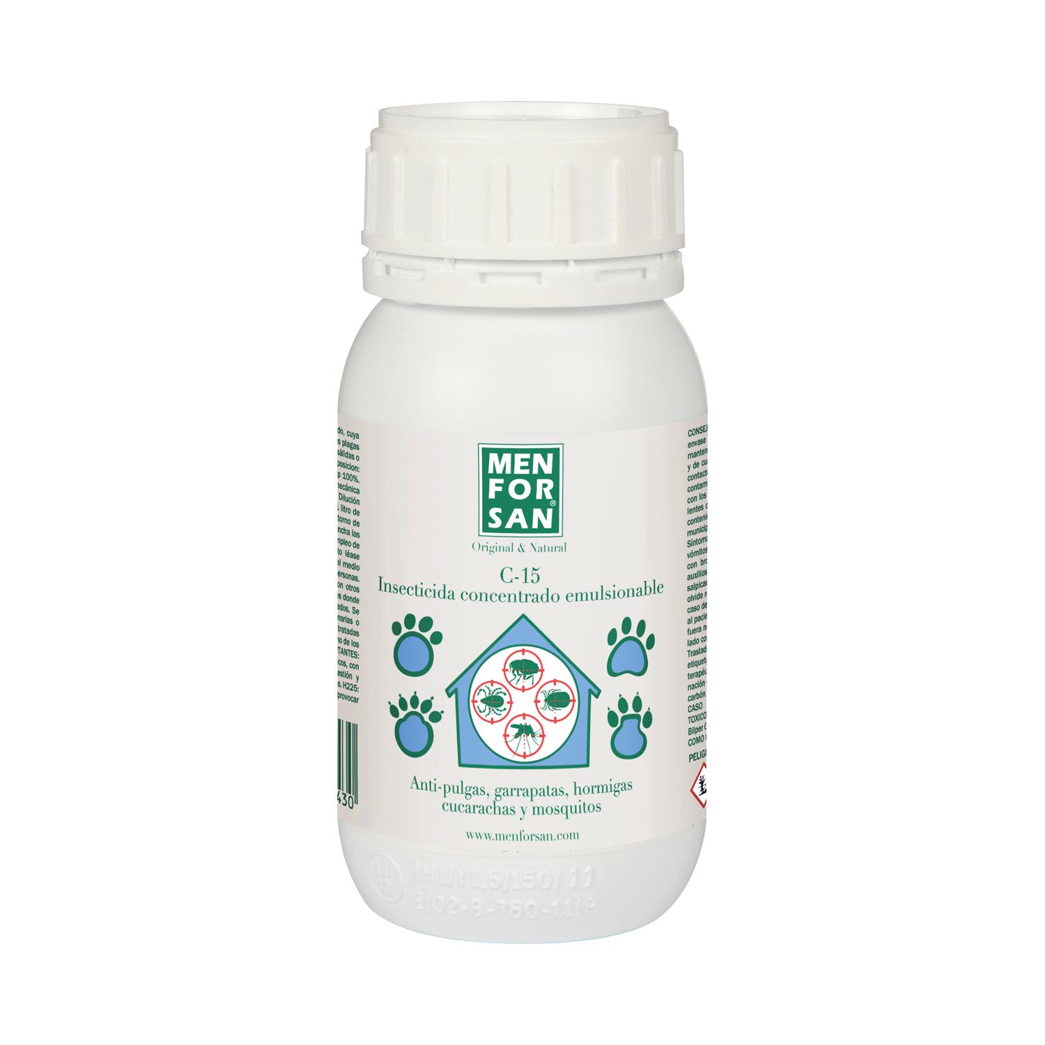 Men For San Insecticida Concentrado Cipermetrina 15% Elimina Pulgas Garrapatas Hormigas Cucarachas 250 ml