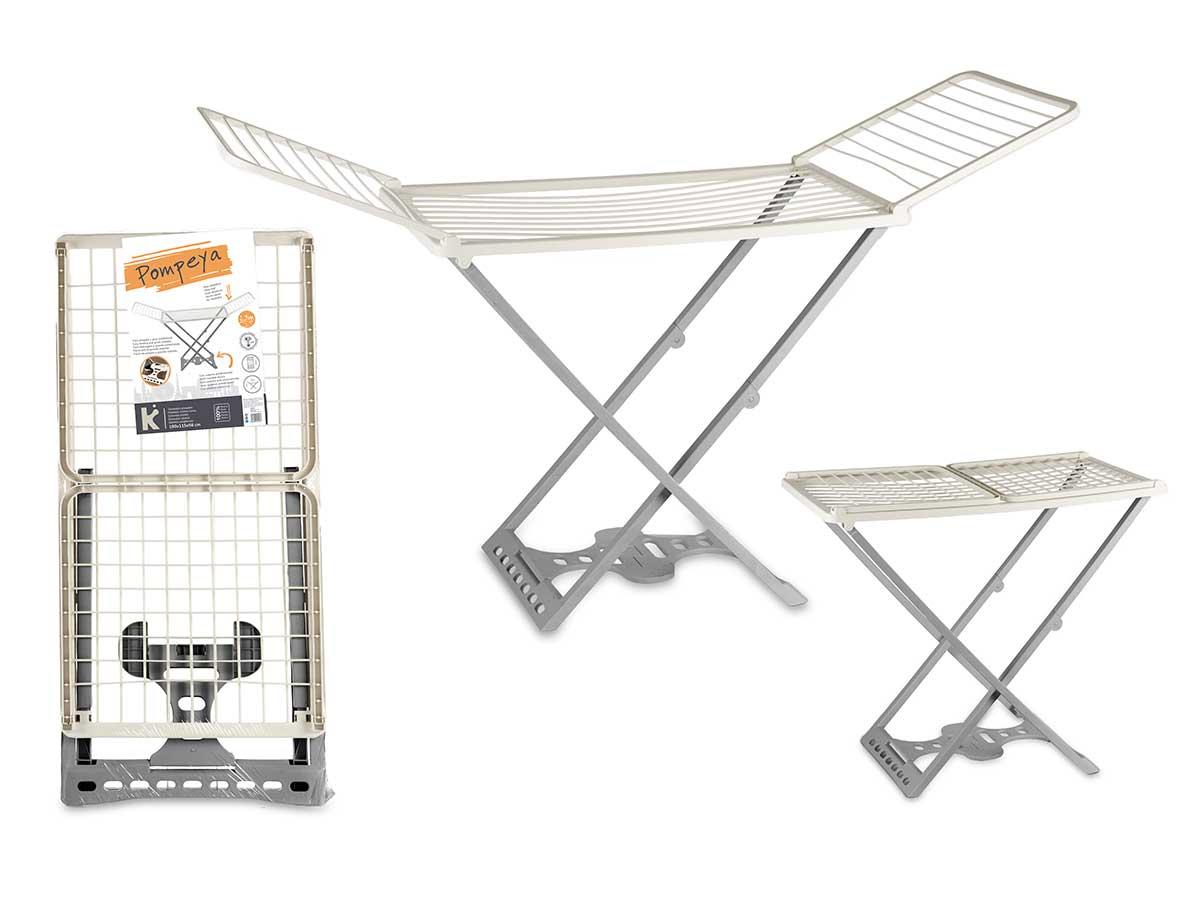 Kipit Tendedero de Resina Antracita Pompeya 23M, 56x7x121 cm, Plegable (4 Unidades)