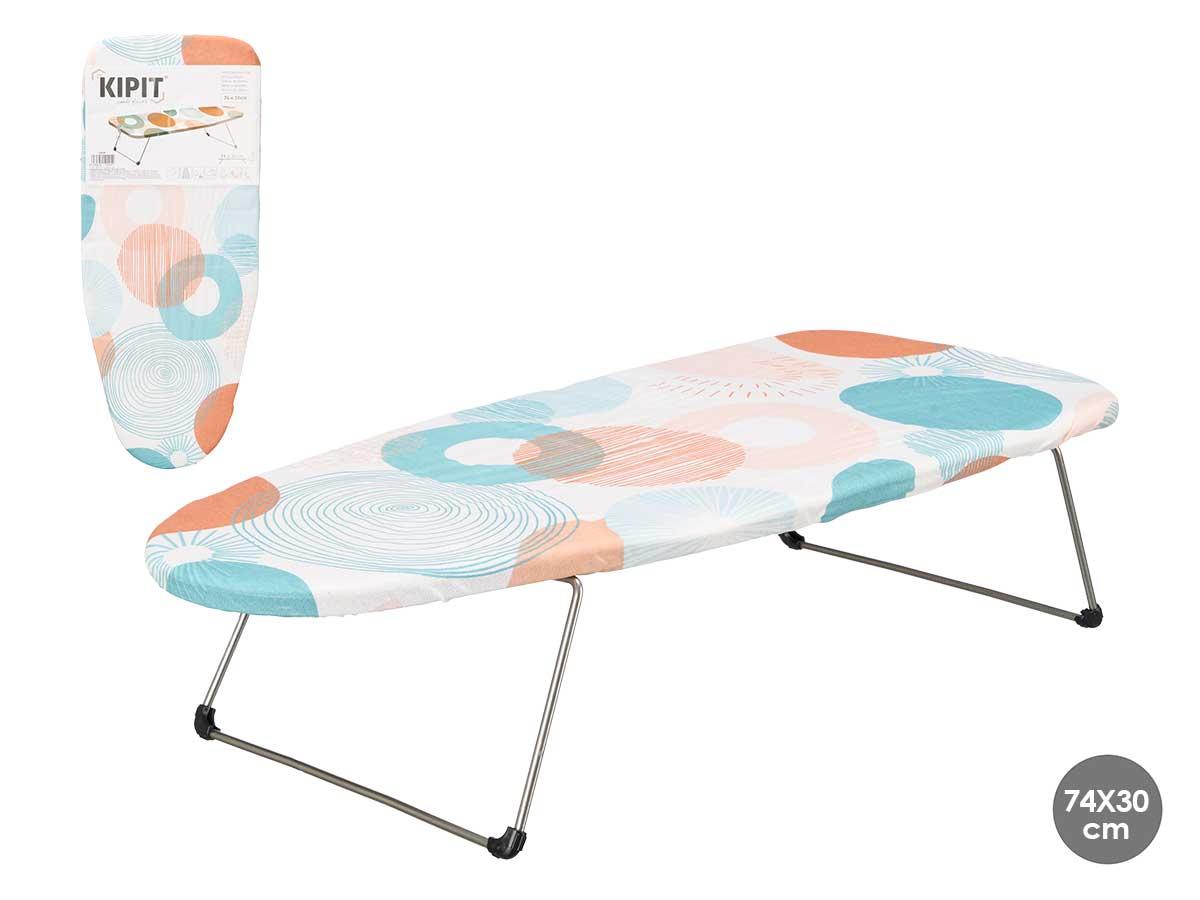 Kipit Tabla de Planchar Sobremesa Abstracto 74x30.5 cm, Metal y Tela, Estampado Multicolor (6 Unidades)