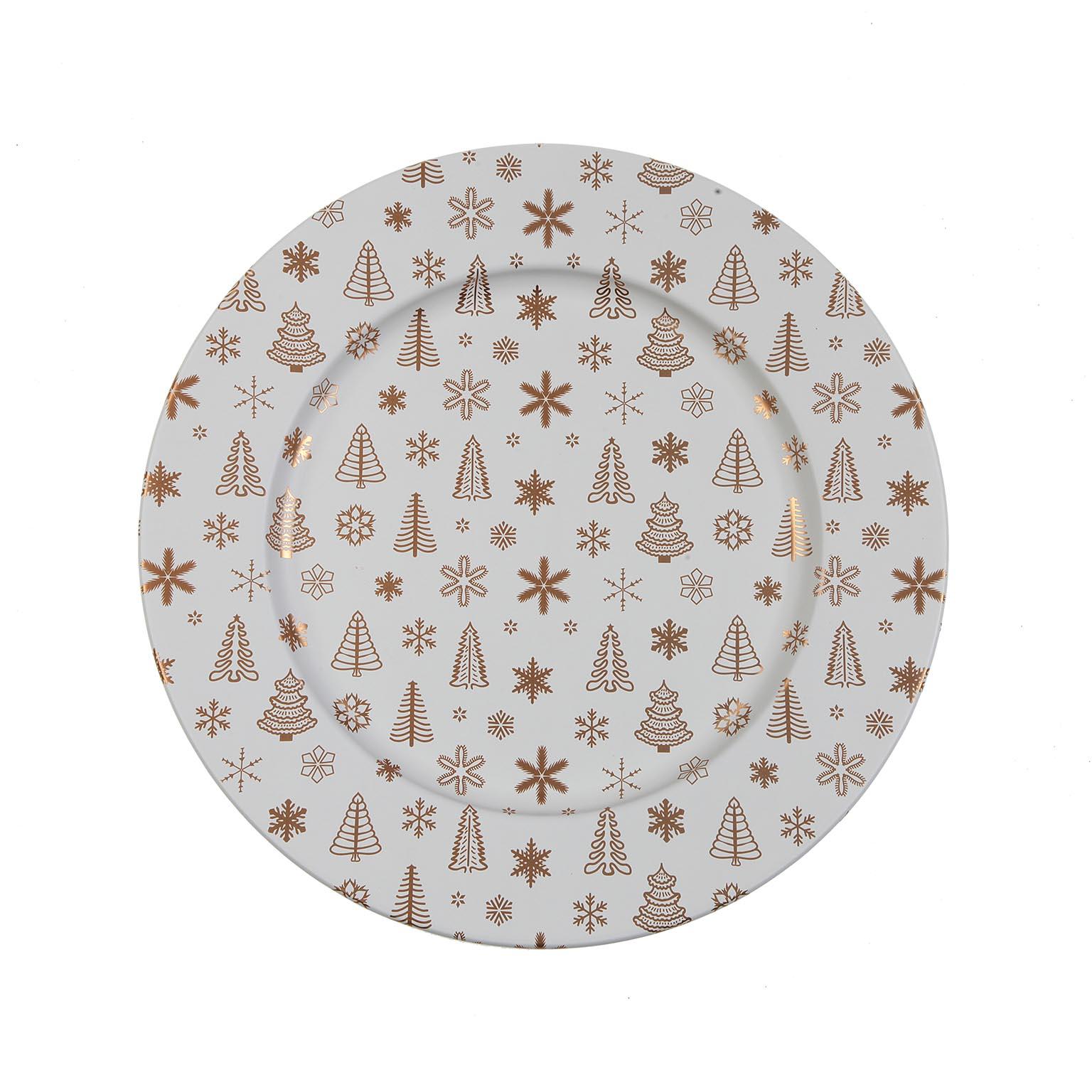 Bajo Plato Versa Metal 33 x 1,5 x 33 cm Navidad