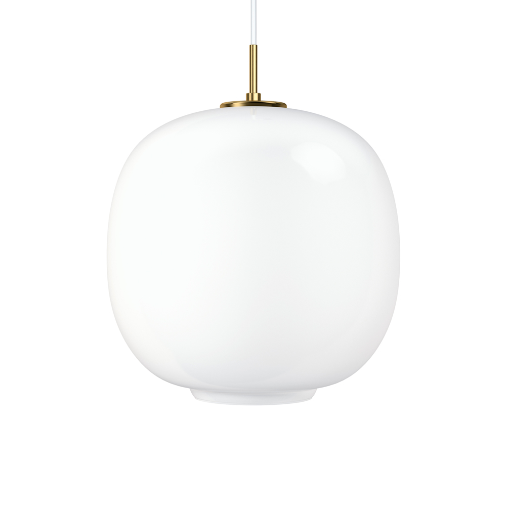 Lámpara colgante VL45 Radiohus LED grande Brass-white opal glass