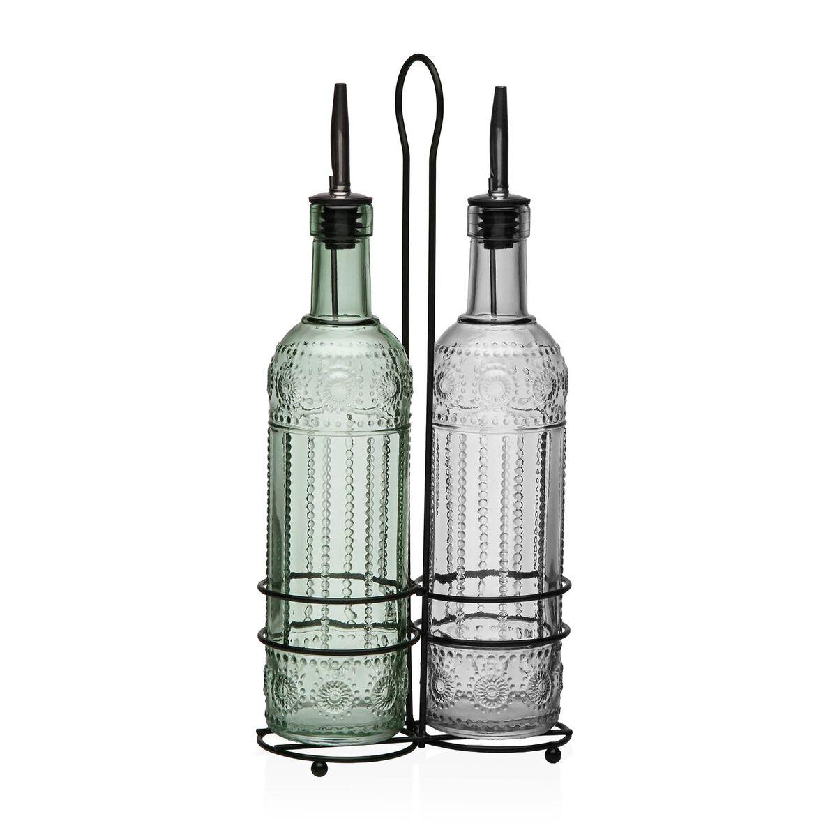 Set de Aceitera y Vinagrera Versa Metal Vidrio 500 ml 7,5 X 33,5 X 15,5 CM