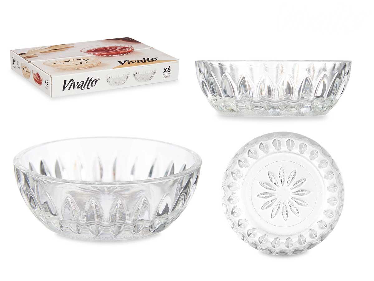 Vivalto Salsero de Vidrio Redondo 60 ml, 8x3x8 cm (72 Unidades)