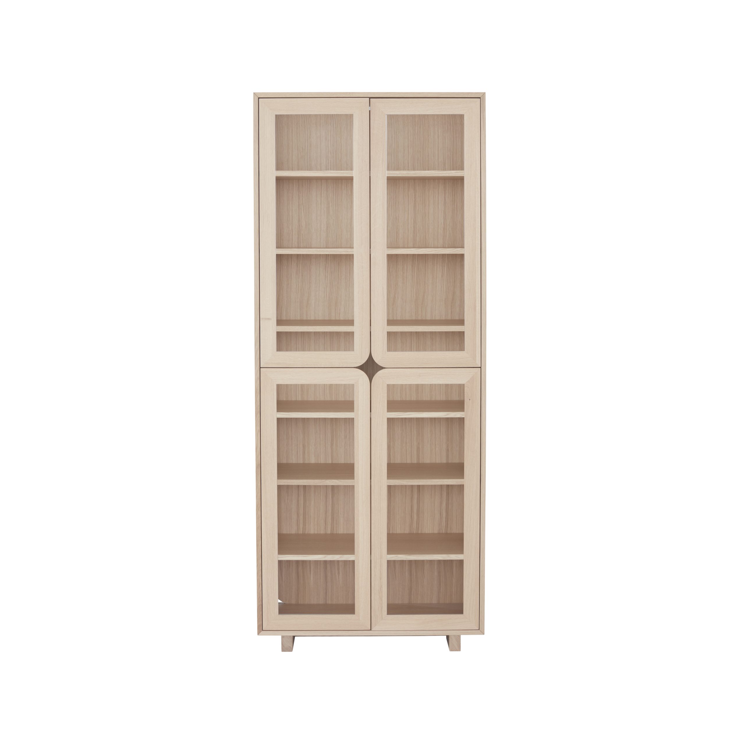 Vitrina alta Vidja Roble lacado claro pigmento blanco