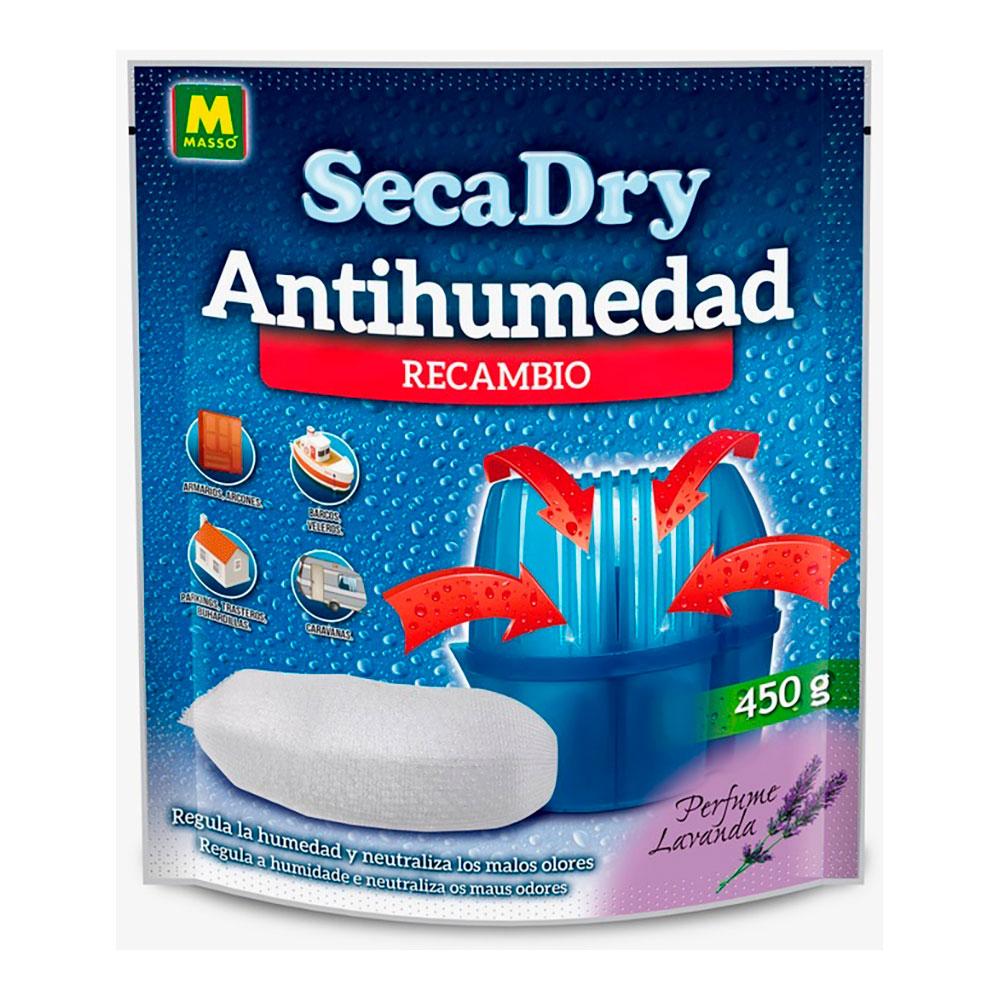Massó Recambio Antihumedad Secadry 450g - Recarga Deshumidificador Cloruro Cálcico Azul