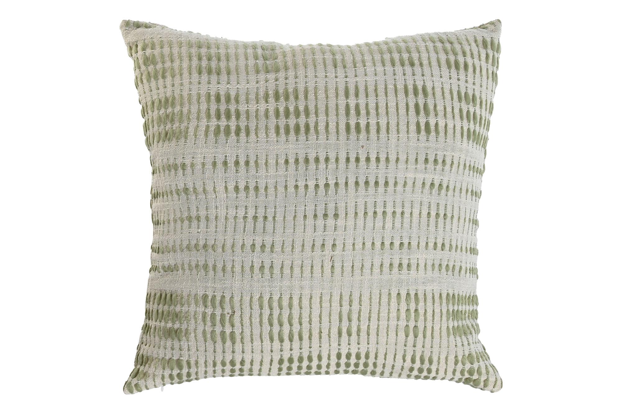 DKD Home Decor 1c24 Cojín Decorativo Cottage Algodón Verde y Blanco 45x45 cm con Cremallera - Set de 2 Unidades para Sofá/Cama