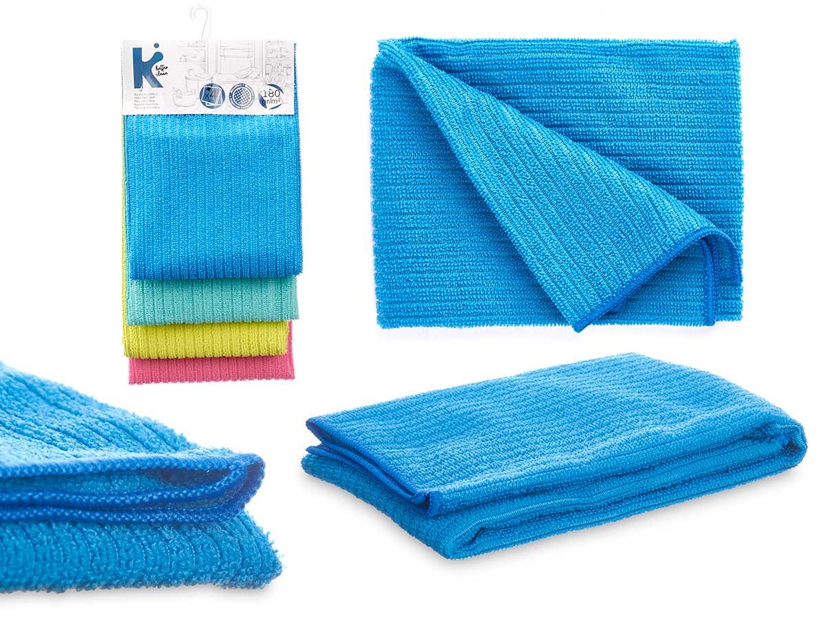 Arte Regal Set de 4 Paños de Microfibra 180 gr - 15x31x5 cm, Colores: Azul, Rosa, Verde, Azul Turquesa (24 Unidades)