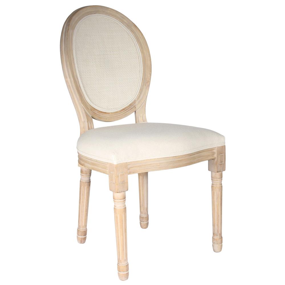 Home Deco Factory Silla Eleonor Palmeta - Estructura de madera, tejido de poliéster, 48x46 cm; h.96 cm