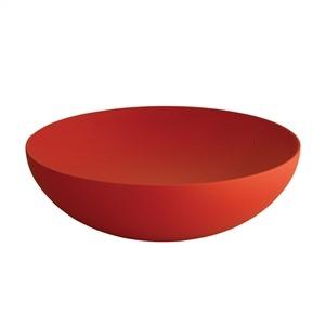Alessi DUL02/25RT Tazón Doble de Acero Inoxidable y Resina Rojo 25cm, Diseñado por Donato D'Urbino y Paolo Lomazzi