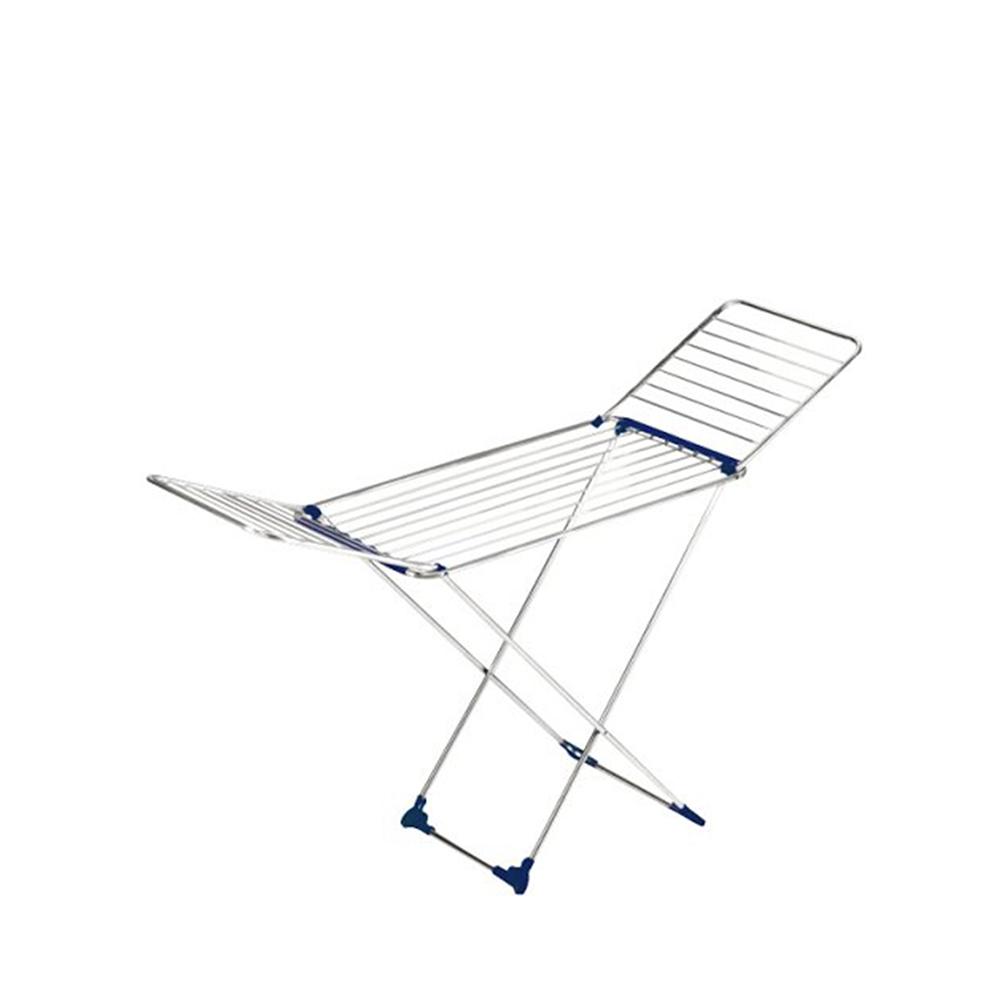 Gimi Tempo Tendedero de Aluminio Plegable con Ruedas y Bloqueo de Alas, 20m de Tendido, Gris, 168x56x117cm