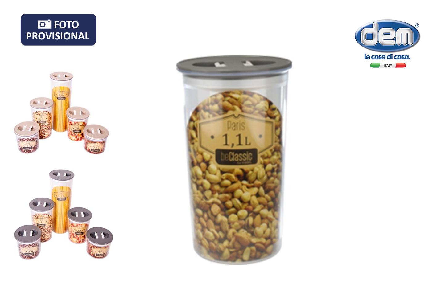 Inde Tarro Hermético Beclassic 1,10 L, 10,8 x 18 cm (12 Unidades)